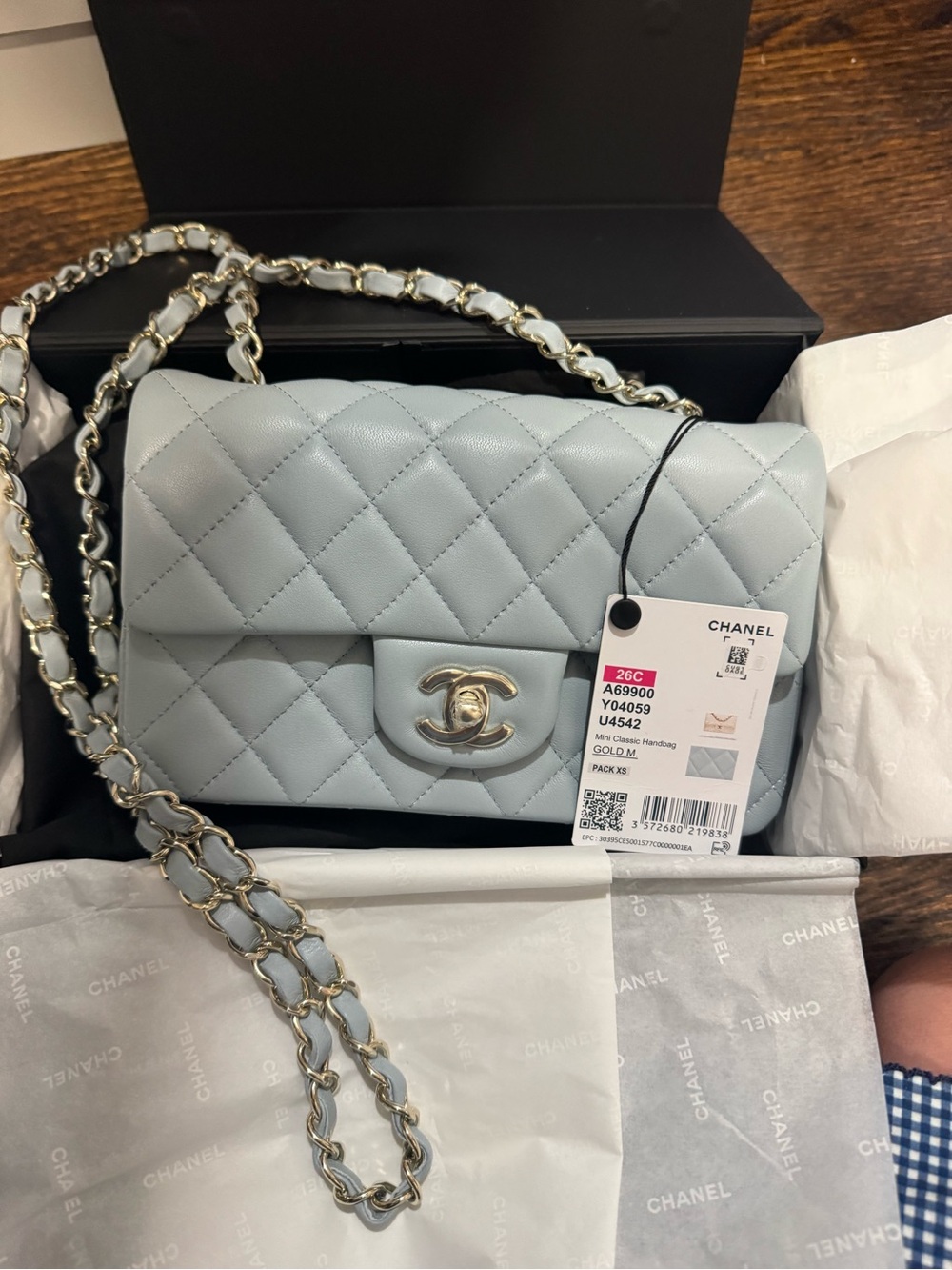 Chanel Light Blue Mini Flap NIB